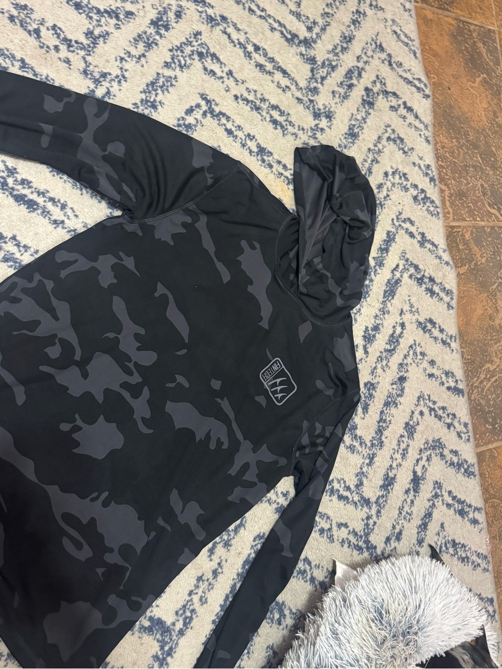 Men's Black Camo Lightweight Hoodie Jacket